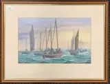 Gorleston by Mick Bensley, 1993, watercolour, sold Aug 2025