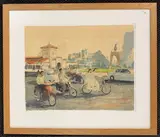 Ho Chi Minh and the Statue of Chhatrapati by Le Thua, watercolour and pencil, sold Aug 2025