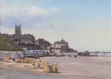 Cromer beach by Raymond Leech, oil on board, sold Jul 2025