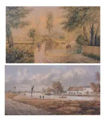 Horning Ferry and Costessey Bridge by William Frederick Austin, watercolor, sold Jul 2025