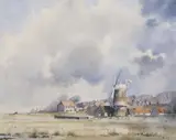 Cley, Norfolk by Adrian Taunton, watercolour, sold Jul 2025