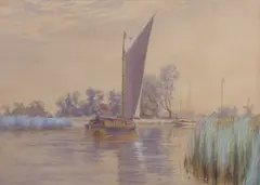 Hickling Broad by Stephen John Batchelder, watercolour, sold Jul 2025