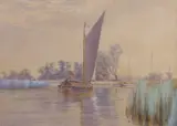 Hickling Broad by Stephen John Batchelder, watercolour, sold Jul 2025