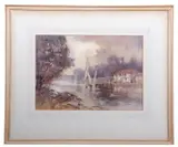 Sailing boats on a Norfolk waters by Frank Southgate, watercolour, sold Jul 2025