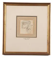 8x9cm by James Stark, Pencil study of a figure stood alongside a carriage, offered Jul 2025