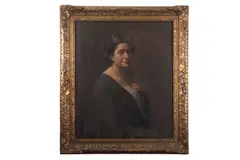 Portrait of a seated lady by John Bulloch Souter, oil on canvas, sold Jul 2025