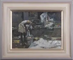 The Shobi Khan workers by Tom Coates, oil on canvas, sold Jul 2025