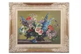 Summer Flowers by Stuart Scott Somerville, oil on board, sold Jul 2025