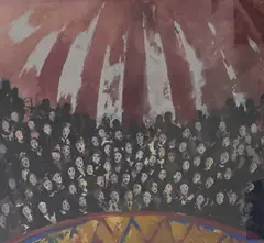 Circus Backcloth, Aspects of Love by John Macfarlane, gouache on board, sold Dec 2025