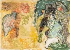 Hesdin Angels by Glyn Jones, mixed media on paper, offered Dec 2025