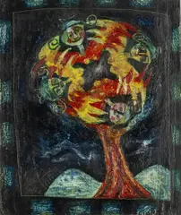 A Tree Full of Angels by Tony Goble, oil on wood, sold Dec 2025