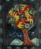 A Tree Full of Angels by Tony Goble, oil on wood, sold Dec 2025