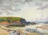 Porth Padrig, Cemaes Bay by John McDougal, watercolour, sold Dec 2025