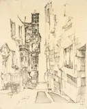 Tenby by John Uzzell Edwards, ink on paper, sold Dec 2025