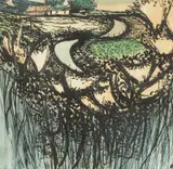 Colton Grass by Ogwyn Davies, ink and watercolour, sold Dec 2025