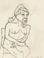 Liverpool Model by Peter Prendergast, pencil on paper, sold Dec 2025