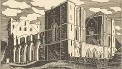 Llanthony Priory by Edgar Holloway, engraving, sold Dec 2025