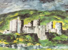 Kidwelly Castle by John Piper, lithograph, sold Dec 2025