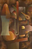 Abstract Composition by Robert Hunter, oil on board, sold Nov 2025