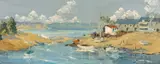 View of Abersoch, North Wales by Charles Wyatt Warren, oil on board, sold Nov 2025