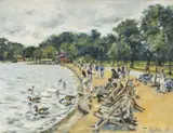 And with figures by David Griffiths, oil on canvas, sold Nov 2025