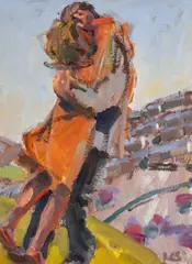 Close Contact by Kevin Sinnott, oil on board, sold Nov 2025