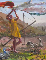 In the Wind by Kevin Sinnott, oil on canvas, sold Nov 2025