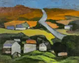 Dyfed Upland Farm II by John Elwyn, acrylic, sold Nov 2025