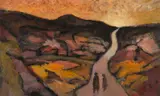 The Long Road Home by John Elwyn, acrylic, sold Nov 2025