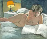 Untitled by John Elwyn, oil on panel, sold Nov 2025