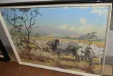 An african landscape by Robert Lewis McClellan-SIM, oil on board, sold Jul 2023