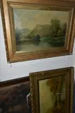 A river landscape by T. Leslie, oil on canvas, sold Jul 2023