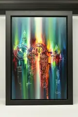 Lost city by Philip Gray, mixed media on canvas, sold Jul 2023
