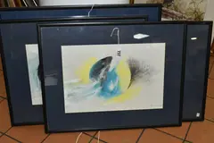 Man by Graham Benton, mixed media on paper, sold Jul 2023
