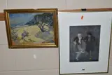 A post impressionist style depiction of male and female figures by Andre Guitard, oil on board, sold Jul 2023