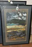 Kite day, the island by Graham Benton, mixed media on paper, sold Jul 2023