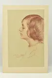 A profile portrait of a girl by Joseph Milner Kite, watercolor, sold Jul 2023