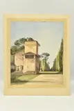 An italian house and gardens by Elisa Morcour, watercolour on paper, sold Jul 2023