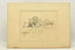 Hampstead by John Linnell, 1825, pencil on paper, sold Jul 2023
