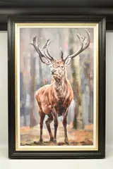 'STANDING TALL', a signed limited edition print of a stag, 57/ by Debbie Boon, print, sold Jul 2023
