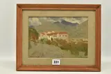 The white farm, almunecar, spain by John Alfred Haggis, oil on board, sold Jun 2023