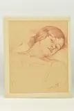Portrait of a female figure by Joseph Milner Kite, drawing, sold Jun 2023