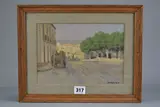 Street in almeria by John Alfred Haggis, oil on board, sold Jun 2023