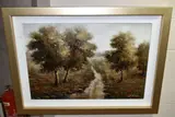 A landscape with stream by W. Harris, oil on canvas, offered Jun 2023