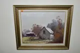 Old cottage, otago by Brian Halliday, oil on board, offered Jun 2023
