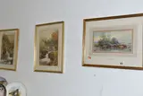 A rural village landscape by Sidney Currie, watercolour on paper, sold Jun 2023