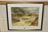 A waterfall in the derbyshire dales by James Stephen Gresley, 1900, watercolour on paper, sold Jun 2023