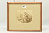 A picturesque landscape with waterfall by John Berney Ladbroke, pencil, offered Jun 2023