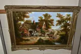 A nostalgic view of an english 17/18th century landscape by John Sinclair-Black, oil on canvas, sold Jun 2023