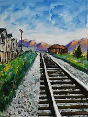 Train Tracks by Bob Dylan, Giclée print, sold Jun 2023